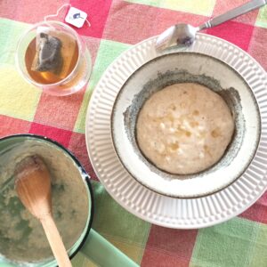 mingau de aveia com conhaque flambado